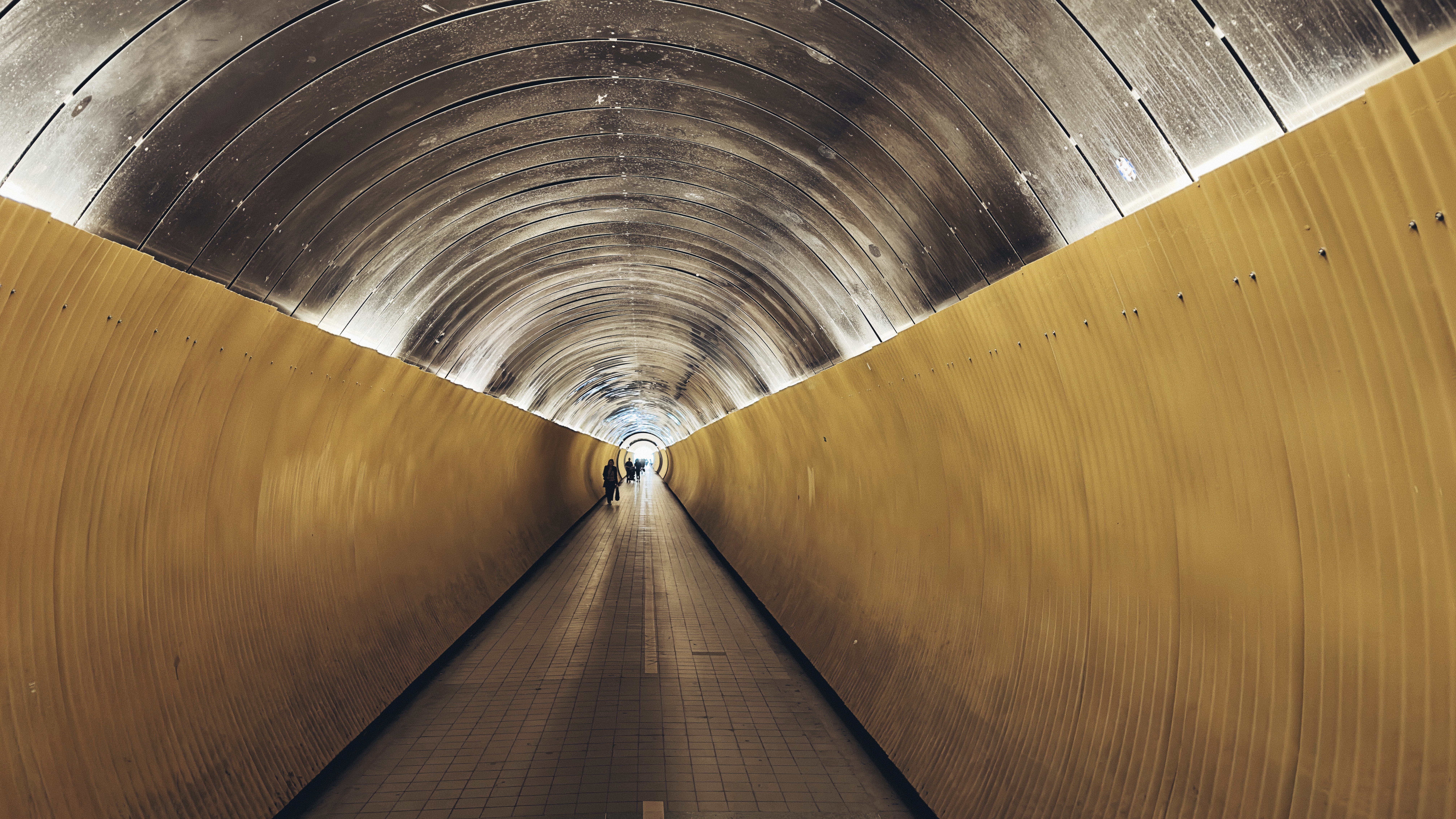 A long blue tunnel in Sweden