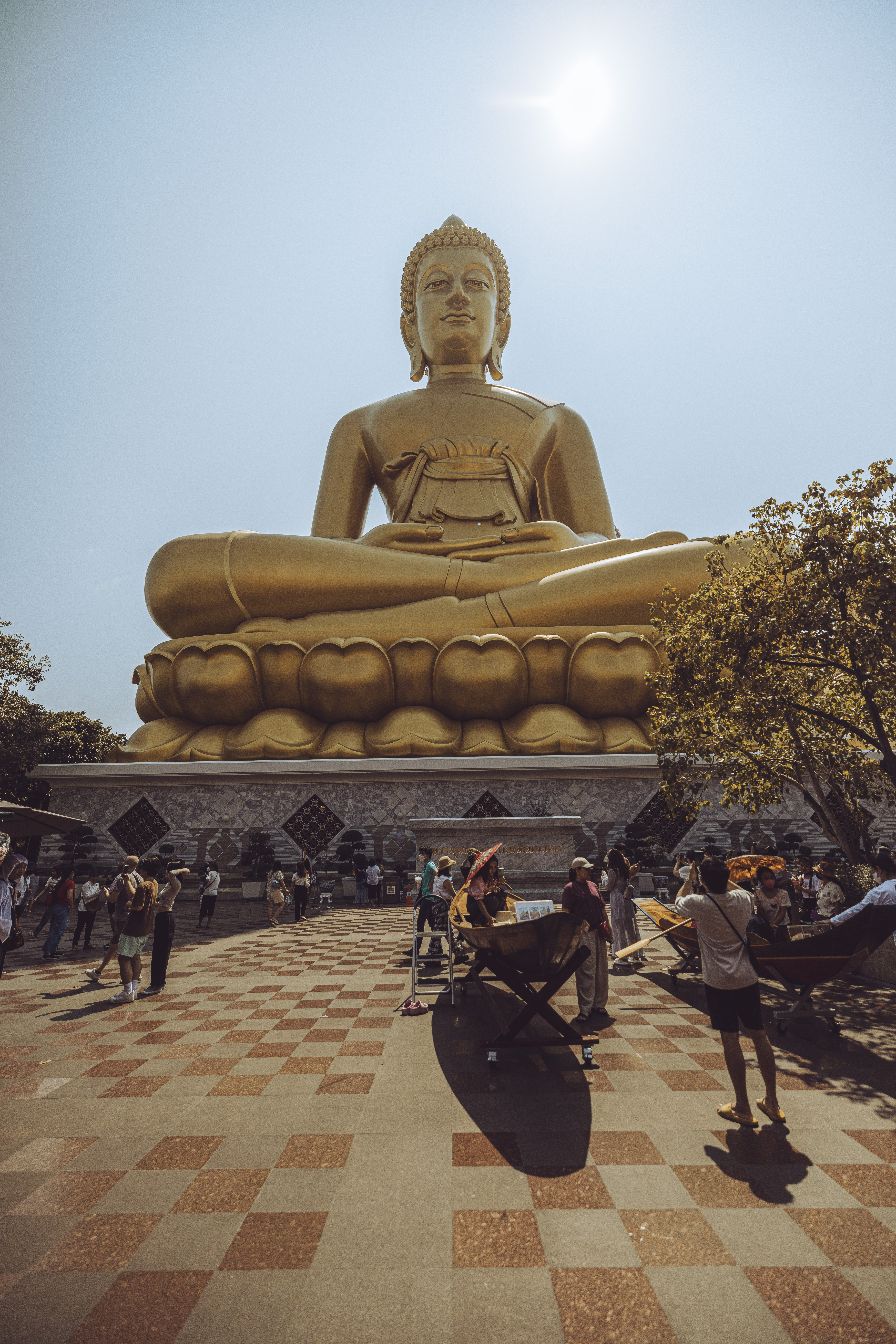 The giant seated Buddha at Wat Paknam Phasi Charoen in Bangkok