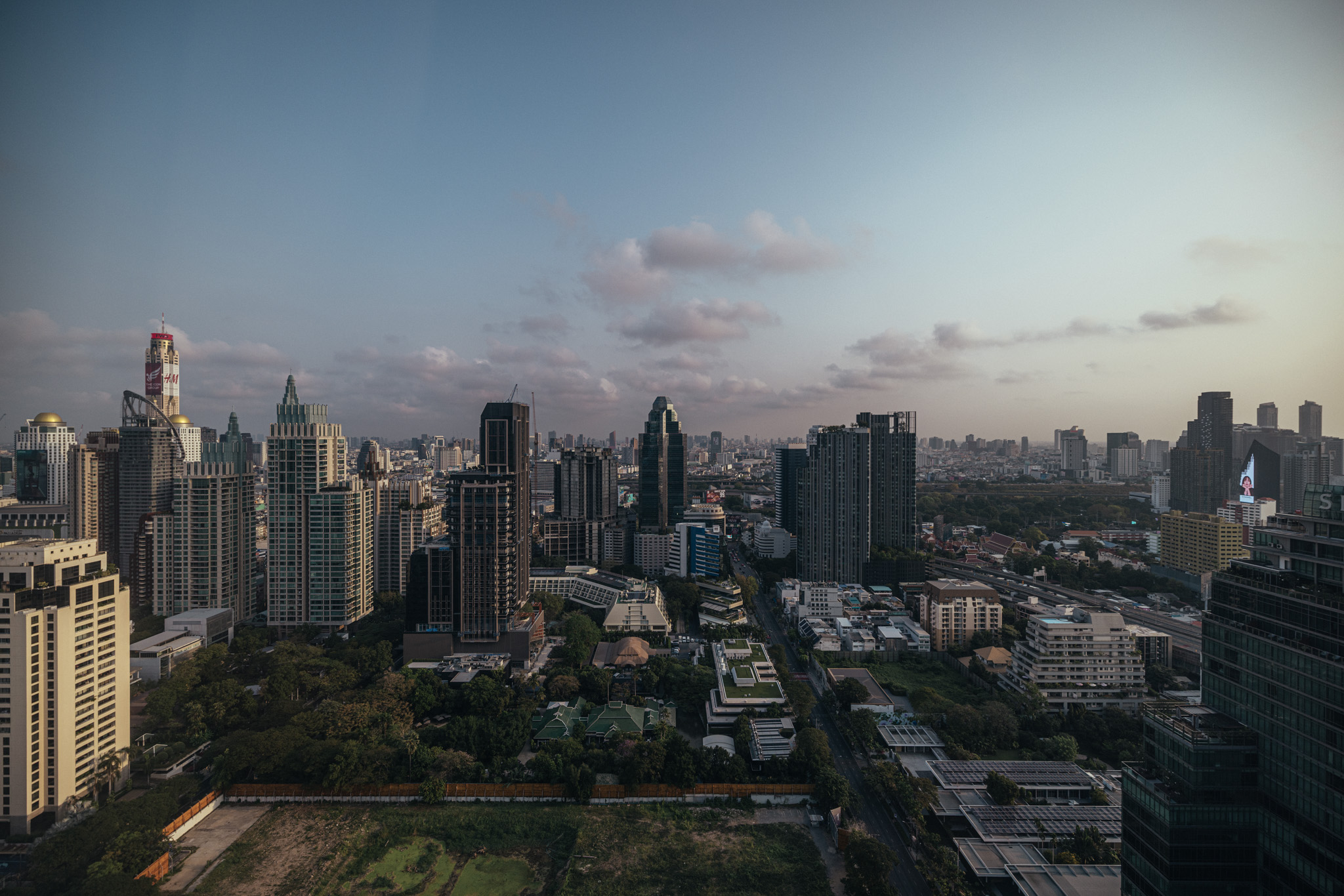 Bangkok skyline at golden hour